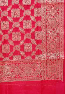 Women's Chanderi Silk Embroidered Unstitched Dress Material With Banarasi Dupatta 6