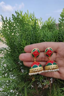 Red and Green Jhumkas 1