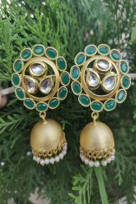 Green Emerald Jhumkas 1