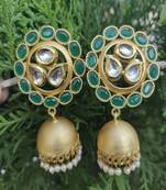 Green Emerald Jhumkas