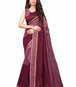 Purple printed chanderi saree with blouse
