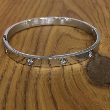 Pack Of 3 Set Silver Plated Steel Classical Diamond Kada Bracelet Alloy Punjabi Sikh Style Men'S Jewellery 1