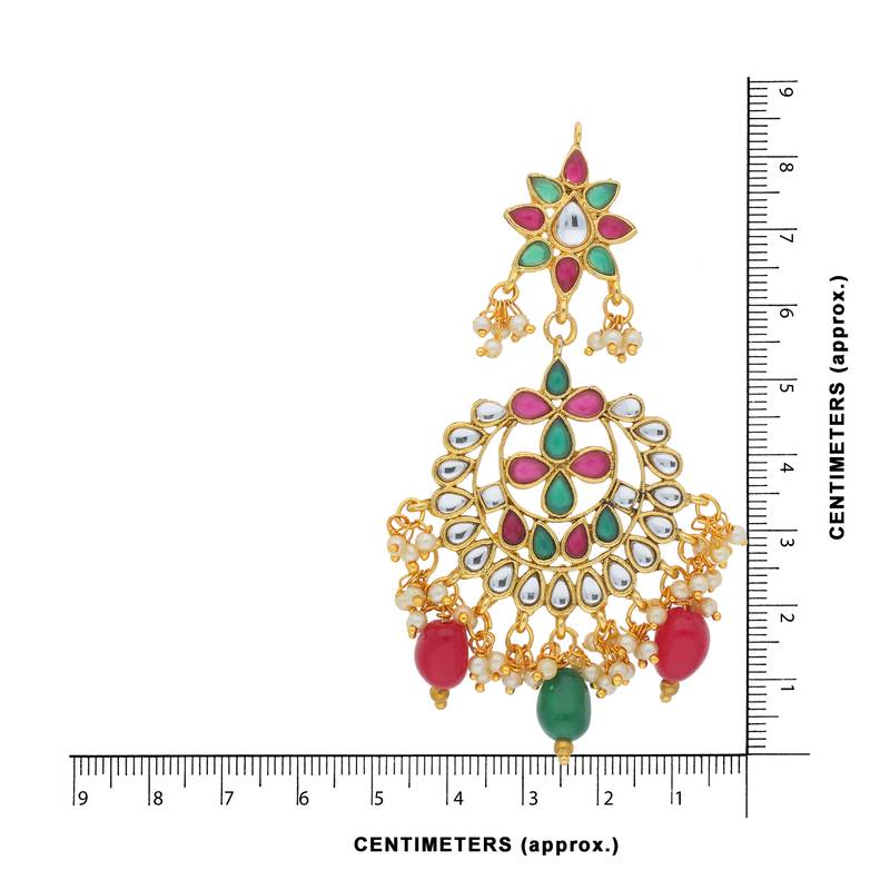 Traditional Gold Plated Kundan & Pearl Earrings For Women