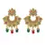 Traditional Gold Plated Pearl & Stone Studded Chandbali Earrings For Women