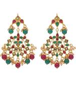 Traditional Gold Plated Pearl & Kundan Earrings For Women