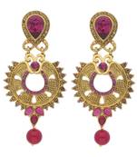 Traditional Gold Plated Stone Studded Chandbali Earrings For Women