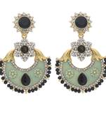 Traditional Gold Plated Meenakari & Stone Studded Chandbali Earrings For Women