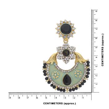 Traditional Gold Plated Meenakari & Stone Studded Chandbali Earrings For Women 3