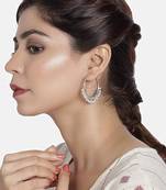 Silver Plated Pearl Chandbali Earring For Women