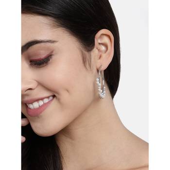 Silver Plated Pearl Chandbali Earring For Women 1