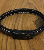 Brown Leather Cowhide Braided Wrap Bracelet Titanium Clasp With Black Magnets Unisex Bracelet Men'S Jewellery