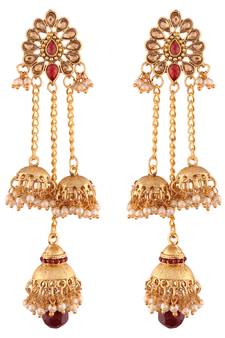Gold Plated Pearl Chain Earring For Women