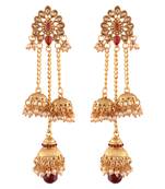 Gold Plated Pearl Chain Earring For Women