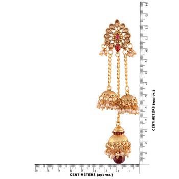 Gold Plated Pearl Chain Earring For Women 3