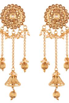 Bahubali Kundan & Pearl Chain Earring For Women