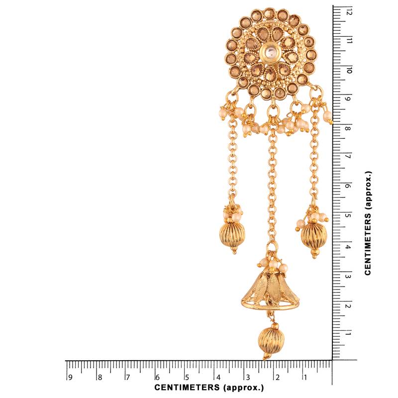 Bahubali Kundan & Pearl Chain Earring For Women