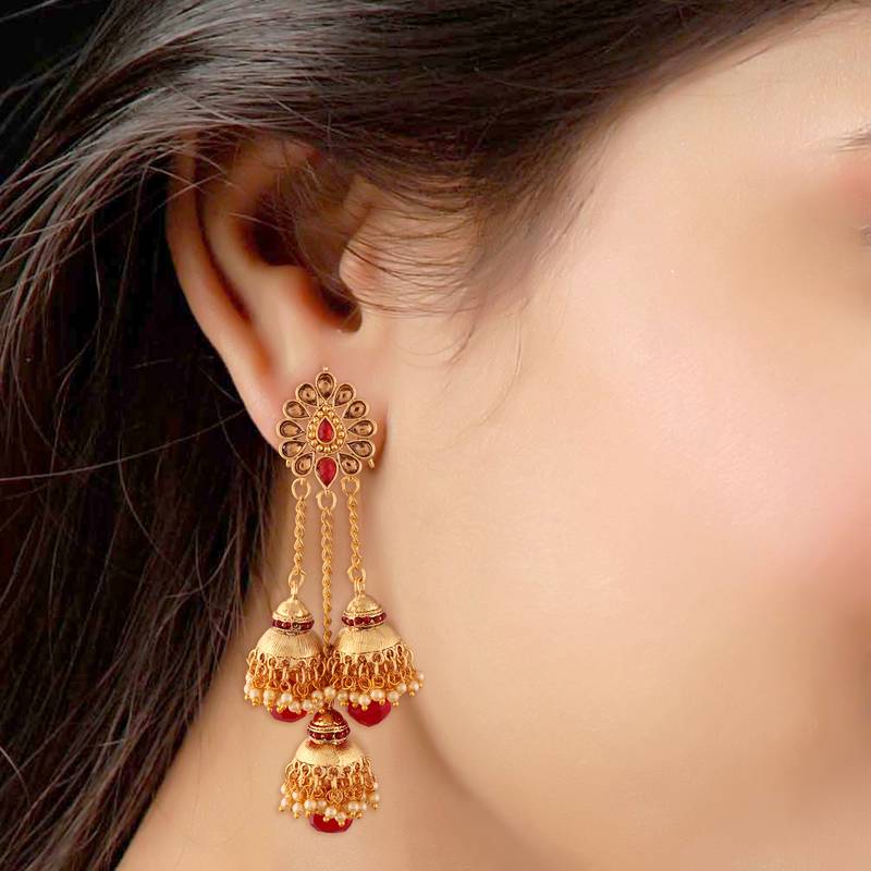 Pearl Jhumki Earrings For Women