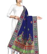 Blue woven banarasi Weaving Work Dupatta