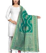 Turquoise woven banarasi Weaving Work Dupatta