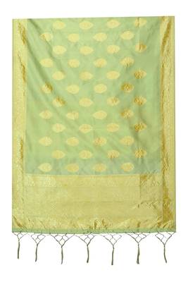 Olive Green woven banarasi Weaving Work Dupatta 4
