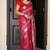 Magenta Linen Saree With Batik Print