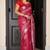 Magenta Linen Saree With Batik Print