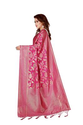 Pink woven banarasi Weaving Work Dupatta 3