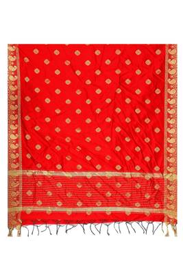 Red woven banarasi Weaving Work Dupatta 4