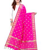 Pink woven banarasi Weaving Work Dupatta