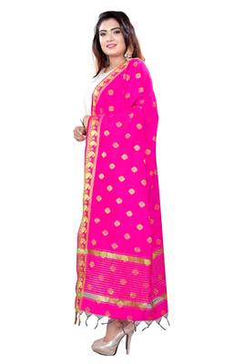 Pink woven banarasi Weaving Work Dupatta 2