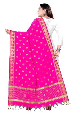 Pink woven banarasi Weaving Work Dupatta 3