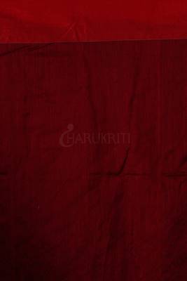 Pastel Green Saree With Small Buta And Weaved Maroon Pallu 3