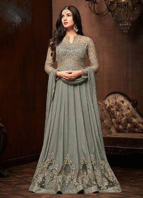 Grey embroidered santoon salwar 1