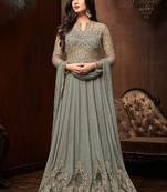 Grey embroidered santoon salwar