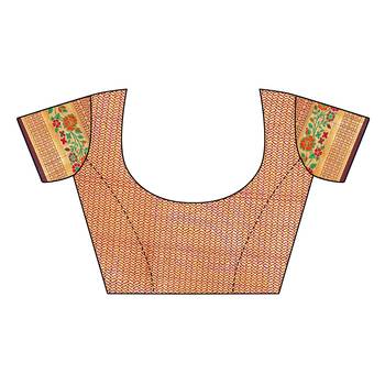 Blue woven cotton silk saree with blouse 5