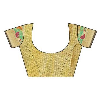 Pink woven cotton silk saree with blouse 5
