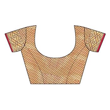 Pink woven cotton silk saree with blouse 5