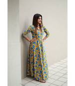 Yellow printed Cotton stitched dresses