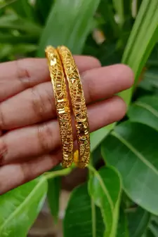 Gold Plated Designer Bangles Set Of 2
