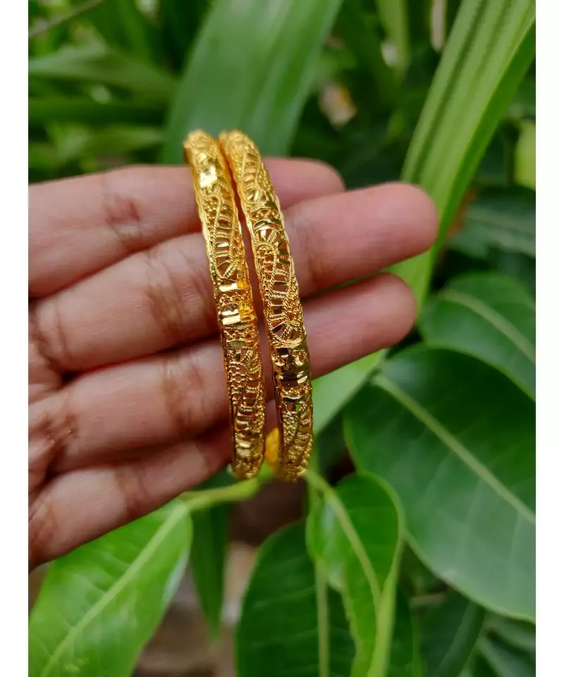 Gold Plated Designer Bangles Set Of 2