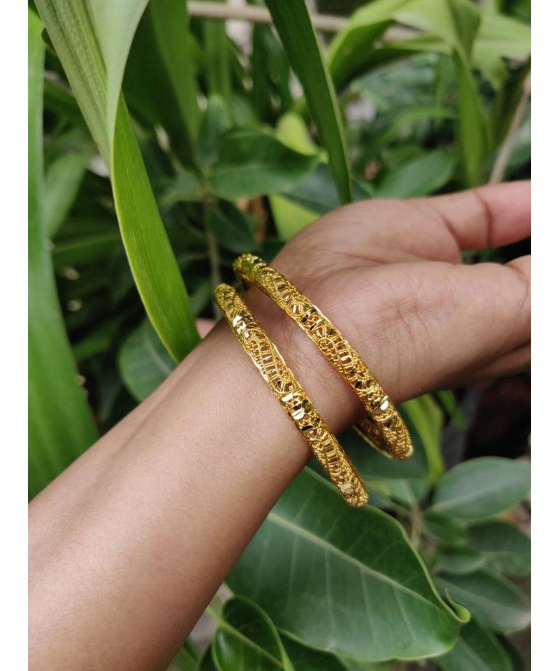 Gold Plated Designer Bangles Set Of 2