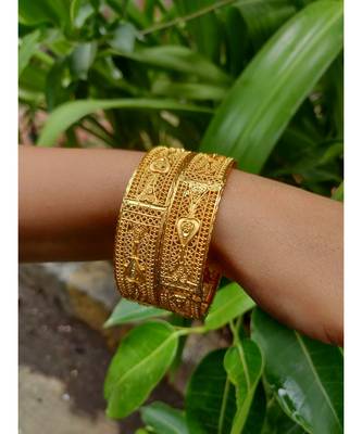 Gold Plated Designer Bangles Set Of 2 2