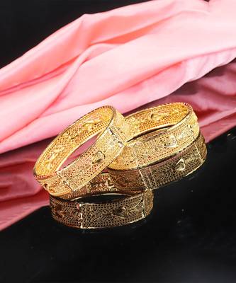Gold Plated Designer Bangles Set Of 2 3