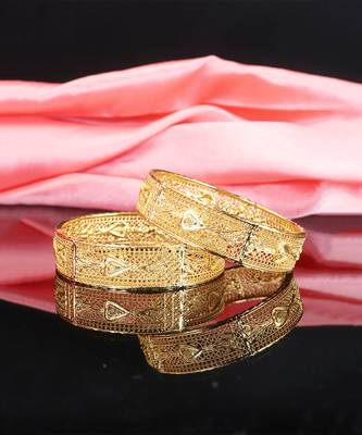 Gold Plated Designer Bangles Set Of 2 1