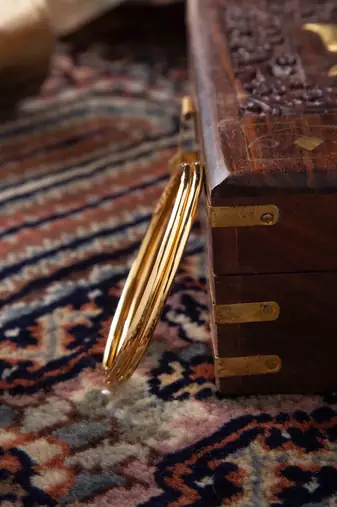 Plain Gold Plated Bangles Set Of 2