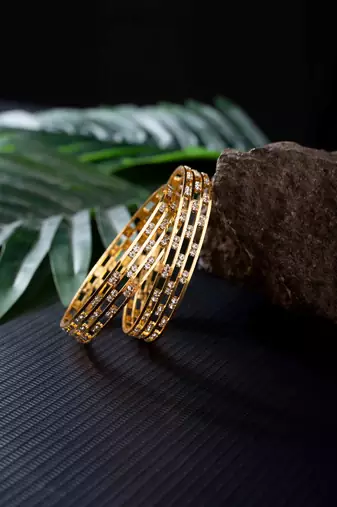 Set of 2 Stone-Studded Bangles and Bracelets