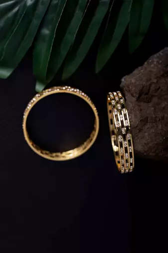 Set of 2 Stone-Studded Bangles and Bracelets