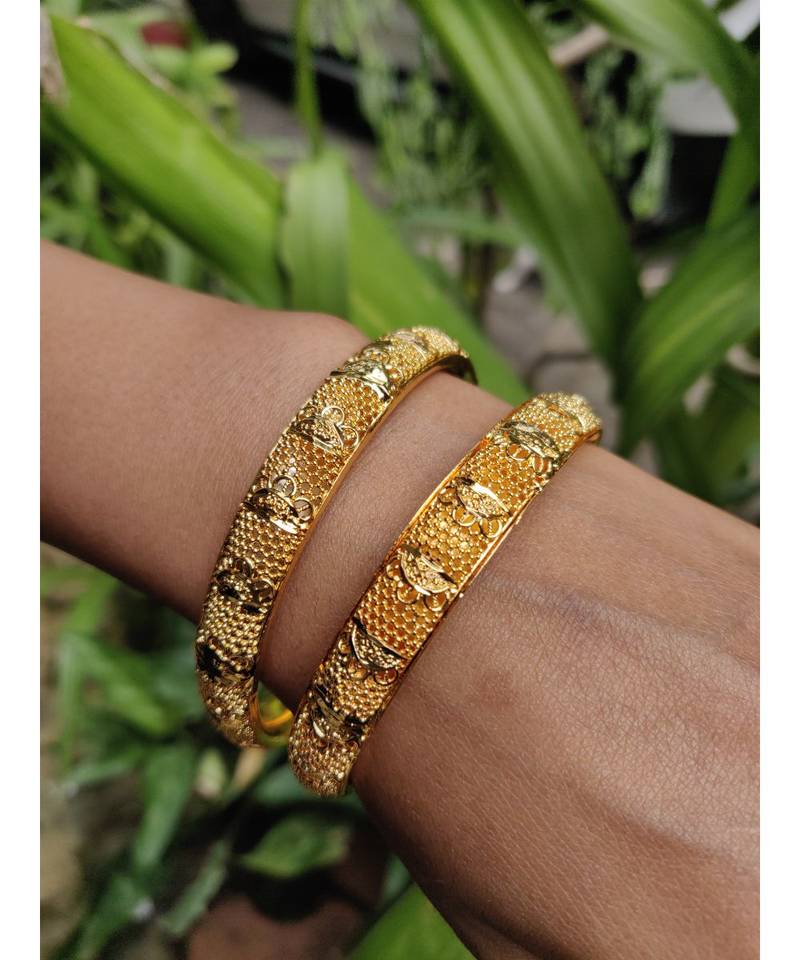 Gold Plated Designer Bangles Set Of 2