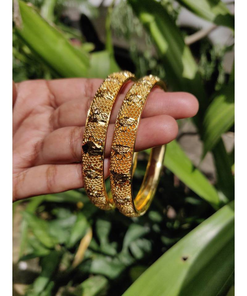 Gold Plated Designer Bangles Set Of 2