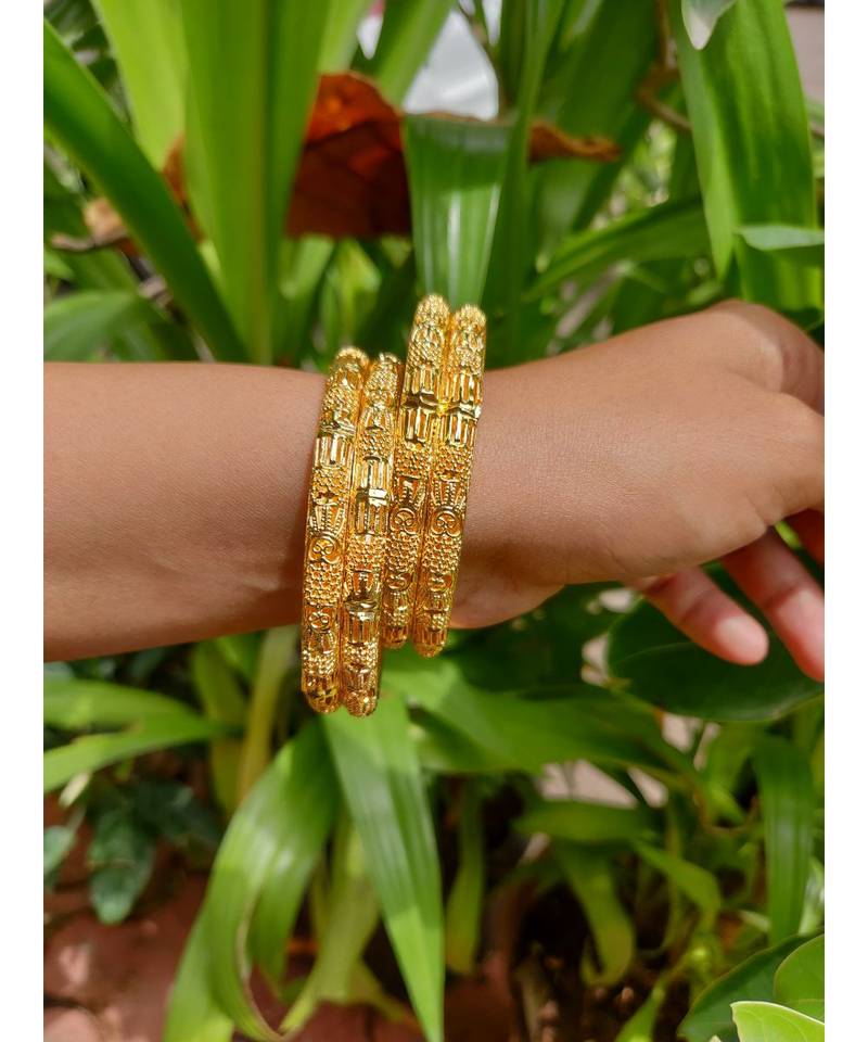 Gold Plated Designer Bangles Set Of 4